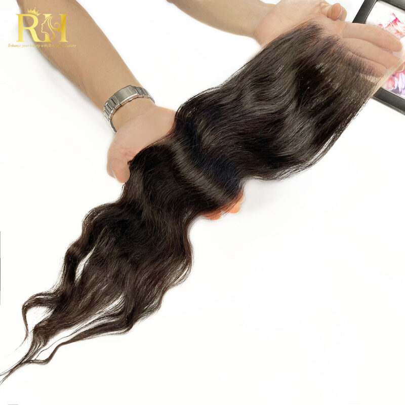 Closure 5x5 Raw SEA Wavy Natural Color rawhairluxury