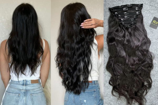 Before After Clip-ins Hair Extension Lengths