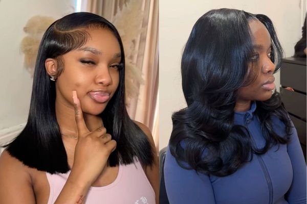 Sleek Bussdown and Big Waves Hair Extensions for Shoulder Length Hair
