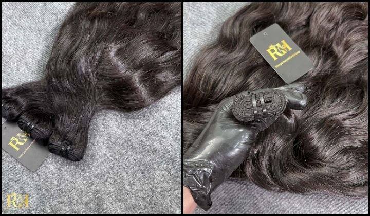 Machine weft hair raw