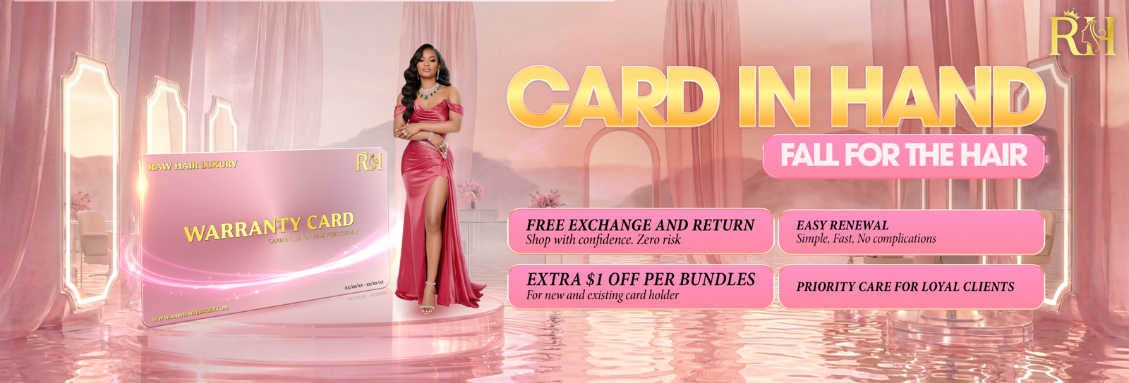 CARD IN HAND - WARRANTY CARD - RAW HAIR LUXURY