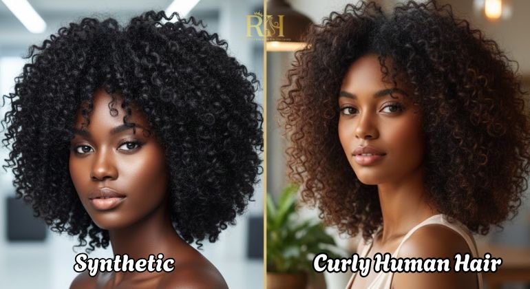 Synthetic vs Curly Human Hair Extensions