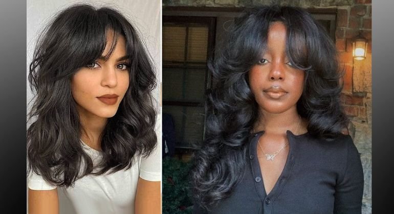 Curtain Bangs with Shoulder Length Hair