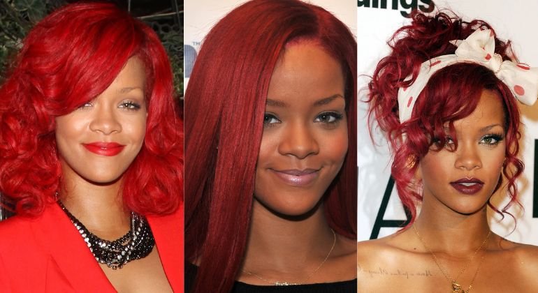 Cherry Red and Side Swept Bangs (2009)