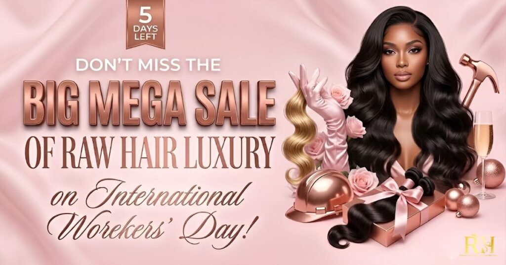 5 Days Left - Don't Miss the Big Mega Sale of Raw Hair Luxury on International Workers' Day!