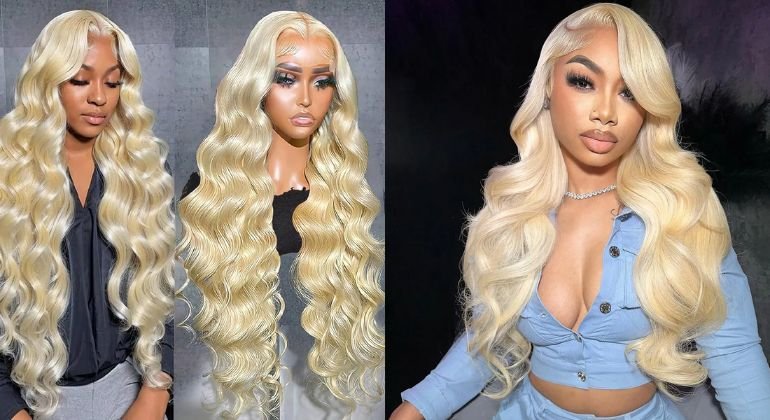 613 Blonde Body Wave Lace Front Human Hair Wig