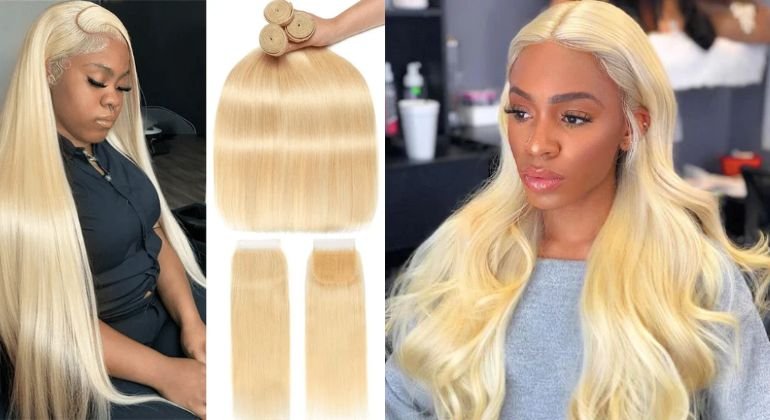613 Blonde Hair Bundles with Closure
