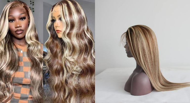 6134 Brown Ombre Human Hair Wig