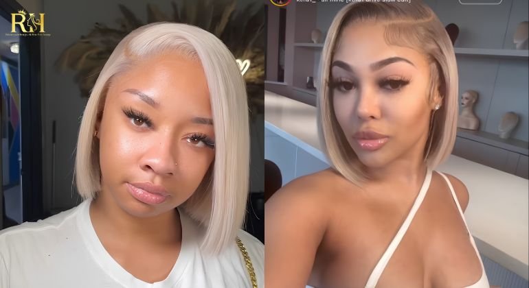 Ash Blonde Side Part Bob