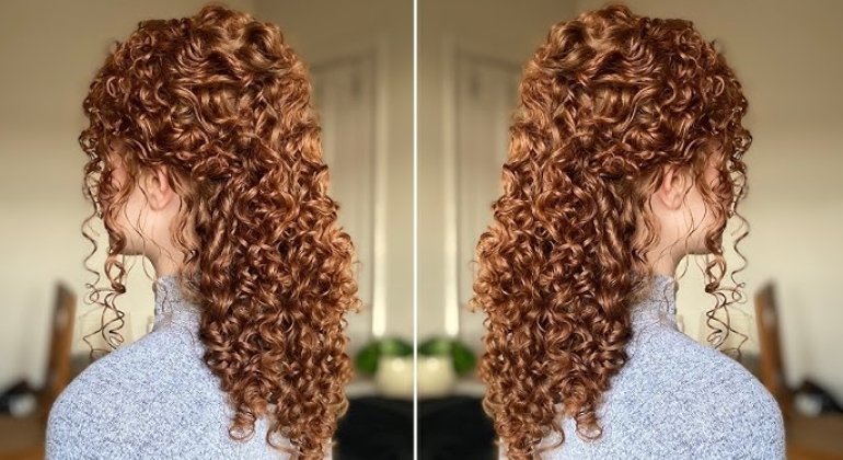 Curly Half-Up, Half-Down