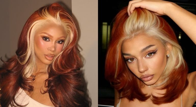 Ginger Wig with Blonde Highlights