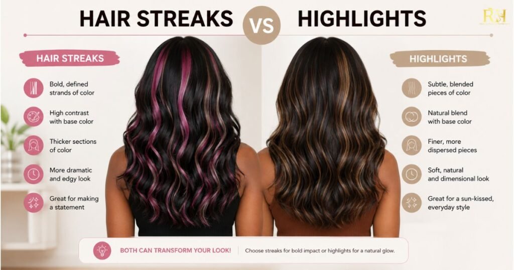 Hair Streaks VS Highlights, What's The Difference