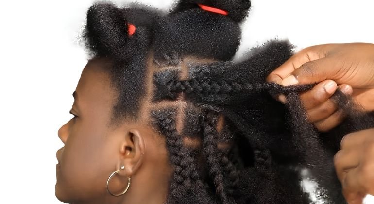 Section the braiding hair extensions