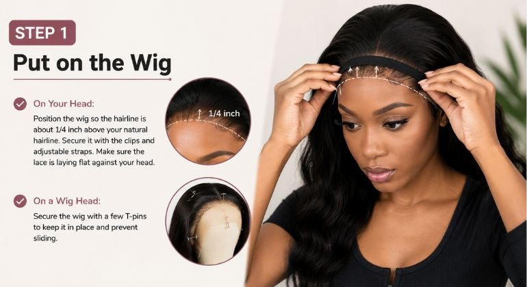 Step 1 Put on the Wig