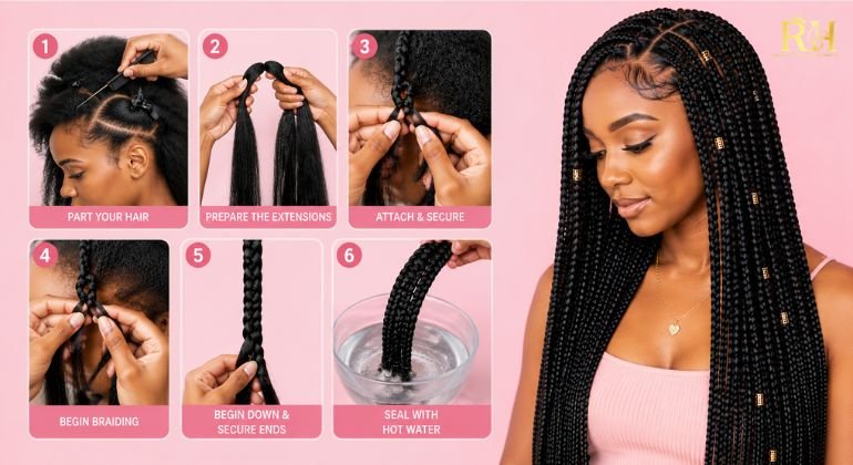 Step 2 Braid in Hair Extensions