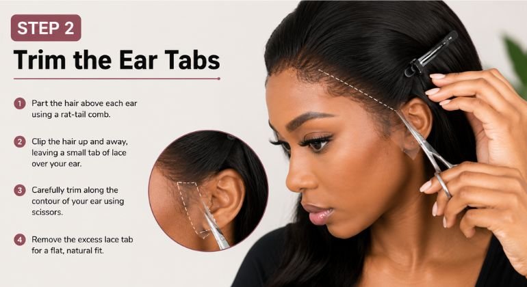 Step 2 Trim the Ear Tabs