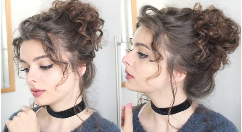 The Messy Curly Bun