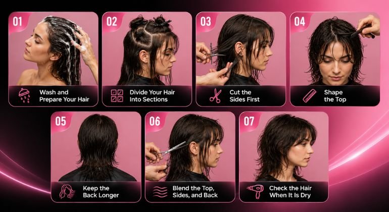 Step by step to cut a Mullet