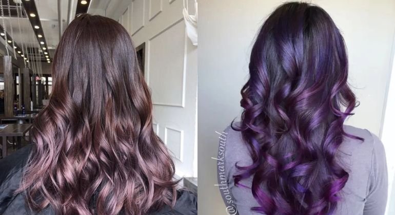 Subtle Plum Balayage or Ombre