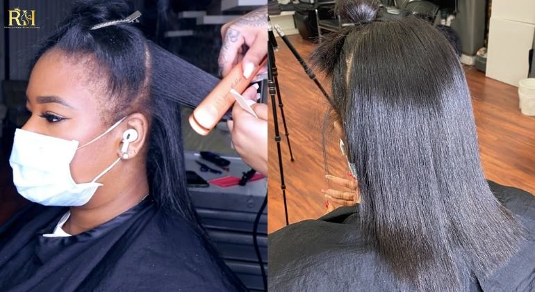 Silk Press on Extensions and Leave Out