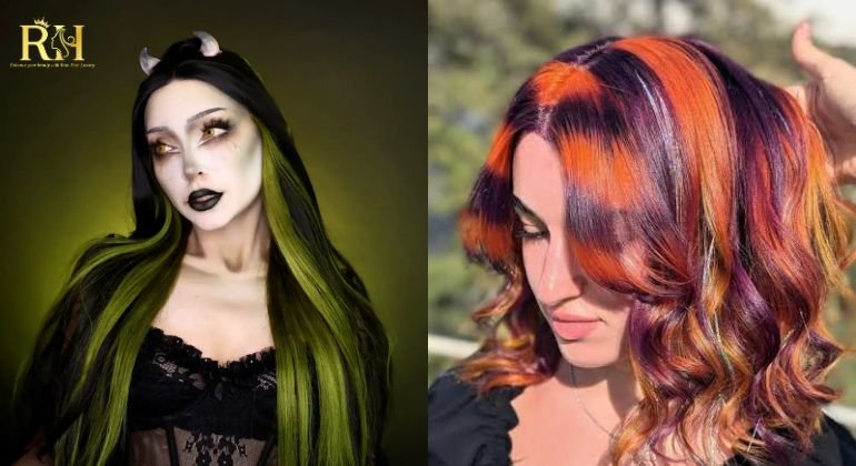 Bold, Colorful Halloween Hair