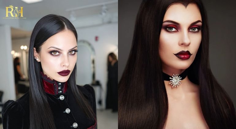 Dramatic Straight Hair with a Center Part