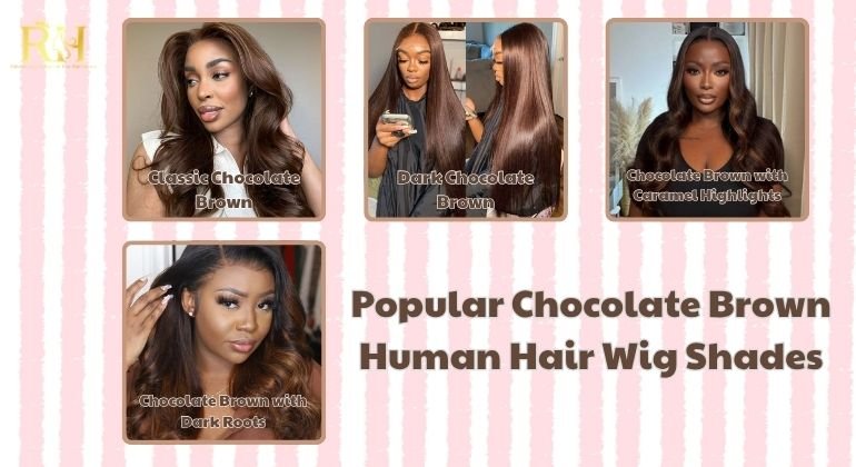 Popular Chocolate Brown Human Hair Wig Shades